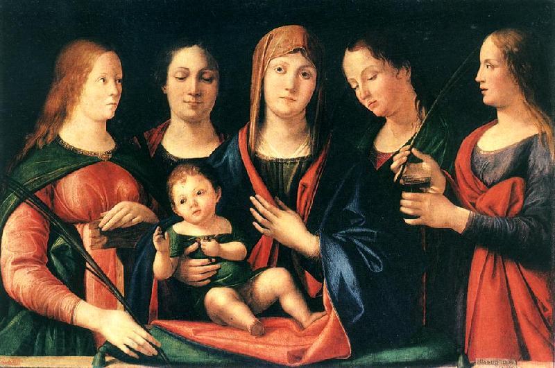VIVARINI, family of painters Mary and Child with Sts Mary Magdalene and Catherine Germany oil painting art